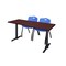 Cain Rectangle Tables > Training Tables > Cain Training Table & Chair Sets, 72 W, 24 L, 29 H, Mahogany MTRCT7224MH47BE - alternate 1